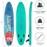 Spaco 10 Feet Inflatable Stand Up Paddle Board with Backpack Leash Aluminum Paddle-M, Wide Stable Design, Non-Slip Comfort Deck for Youth & Adults