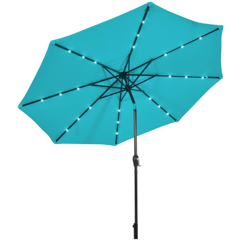 Spaco 10 Feet Outdoor Patio Umbrella with Bright Solar LED Lights, Outdoor Umbrellas for Patio, Patio Table Umbrella, Deck Umbrella-Turquoise