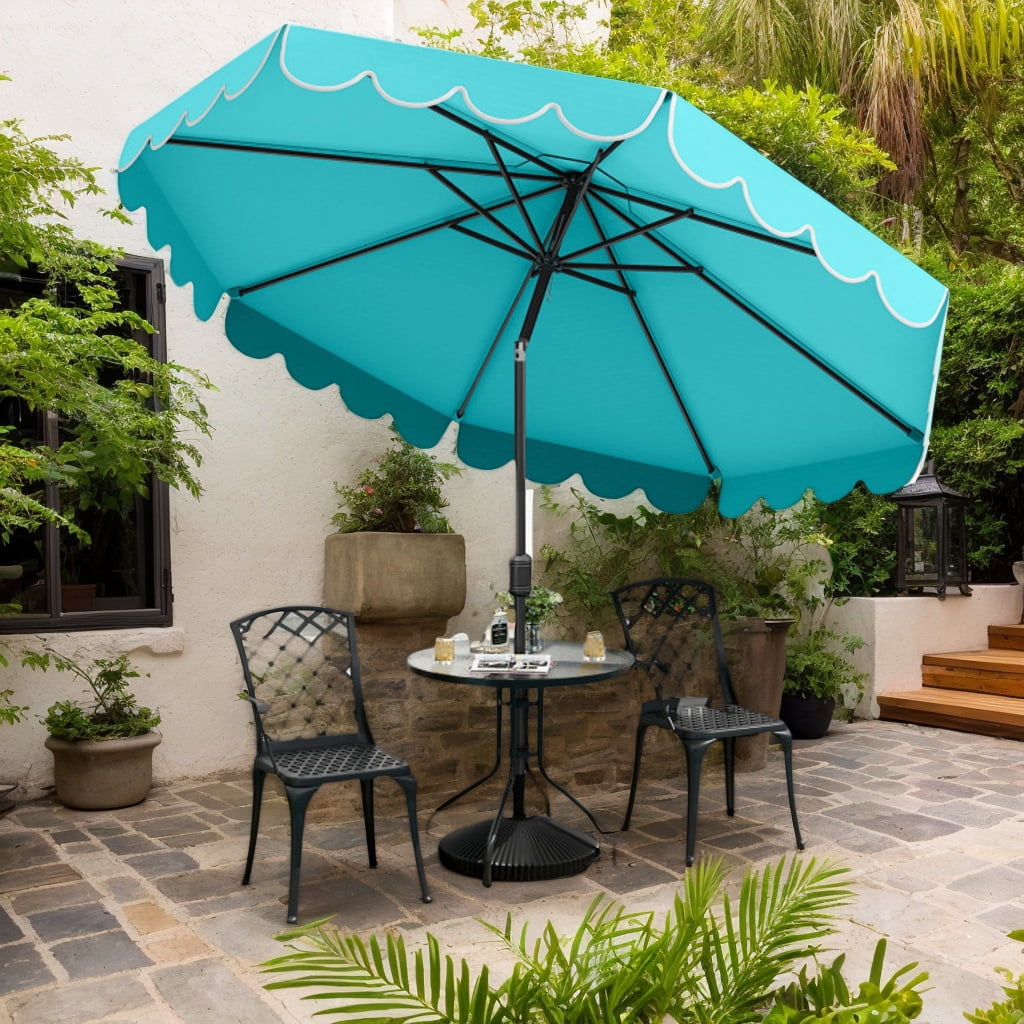 Spaco 10 Feet Patio Umbrella Outdoor Market Umbrella with Crank Tilt Adjustment, Outdoor Shade, Turquoise
