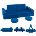 thumbnail image 1 of Spaco 10-Piece Kids Play Couch Sofa with Portable Handle-Blue, Kids Couch for Kids, 1 of 7