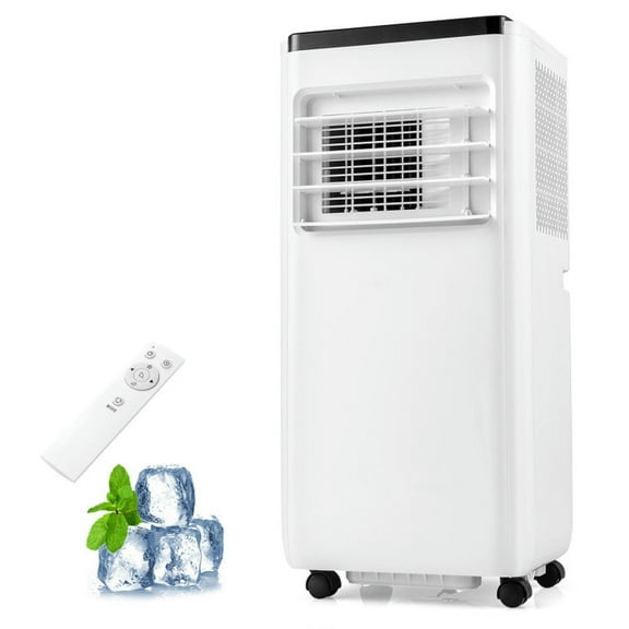 Spaco 10000 BTU Portable Air Conditioner with Remote Control Cools up to 350 Sq.Ft, Multi-Functional AC with 4 Modes, Portable Air Conditioner for Indoor, White