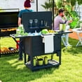 thumbnail image 1 of Spaco 104 Quart Large Capacity Cooler Cart, Patio Rolling Ice Chest with Wheels, Rolling Cart with Bottle Opener Shelves Wheels for Patio, Picnic, Backyard, Black, 1 of 7