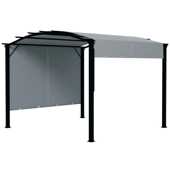 Spaco 11' x 11' Outdoor Retractable Pergola with Canopy for Outdoor as Garden, Backyard, Sturdy Steel Frame & UV-Resistant Canopy, Gray