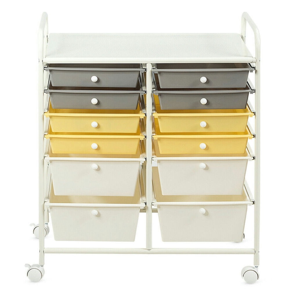 Spaco 12 Drawers Rolling Cart Storage Scrapbook Paper Organizer Bins-Yellow, Craft Organizers and Storage, Multipurpose Organizer Cart for Home, Office, School Spaco 12 Drawers Rolling Cart Storage Scrapbook Paper Organizer Bins-Yellow, Craft Organizers and Storage, Multipurpose Organizer Cart for Home, Office, School