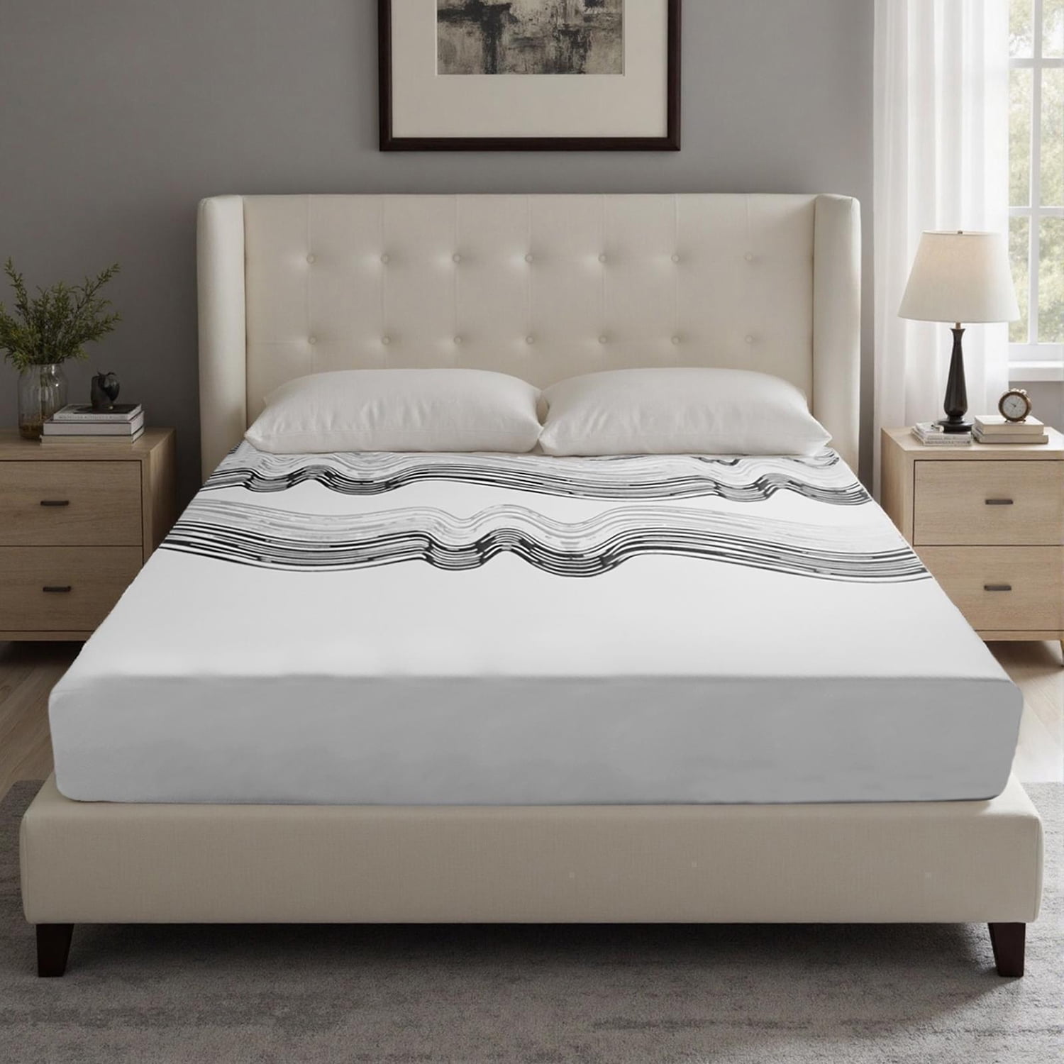 Spaco 12" King Mattress, Ultra-Breathable Sterilizing, High Rebound Eco-Conscious, White
