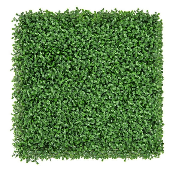 Spaco 12-Piece 20 x 20 Inch Artificial Boxwood Wall Panels, Artificial Panels with Insertable Branches, Wall Panels for Outdoor as Garden, Patio, Green