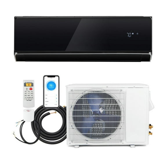 Spaco 12000 BTU 22SEER2 208-230V Wifi Enabled, Mini Split Air Conditioner and Heater, Air Conditioner with Removable and Washable Filter for Indoor, Black