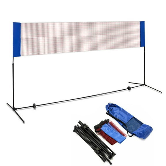 Spaco 14 x 5 Feet Portable Beach Training Badminton Net with Carrying Bag, Badminton Net Stand, Light and Fast Set Up, Perfect for Kids Volleyball, Tennis, Pickleball, Soccer Tennis