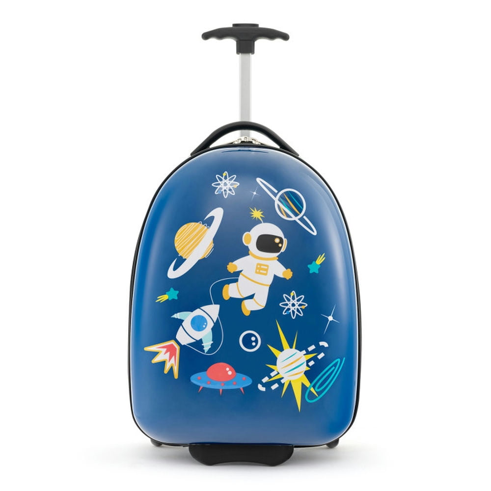 Spaco 16 Inch Kids Carry-On Luggage Hard Shell Suitcase with Wheels-Blue, Kids Suitcase, Riding Suitcase for Kids