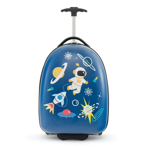 Spaco 16 Inch Kids Carry-On Luggage Hard Shell Suitcase with Wheels-Blue, Kids Suitcase, Riding Suitcase for Kids