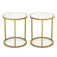 thumbnail image 1 of Spaco 16 Inch Marble Top Round Side Table with Golden Metal Frame for Living Room Bedroom-Set of 2, Nightstand Small Side Table, End Table for Bedroom Living Room, 1 of 9