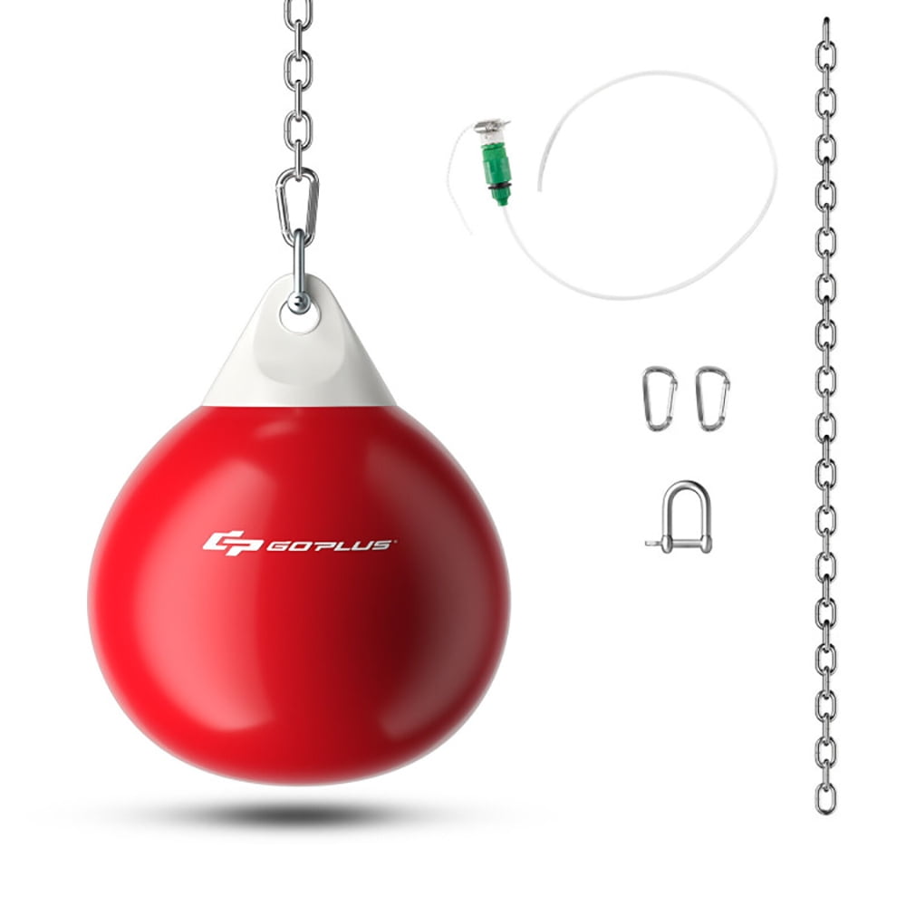 Spaco 18 Inch 110 Pound Heavy Punching Water Aqua Bag, Water Aqua Bag with Adjustable Metal Chain, Punching Bag for Adults, Red