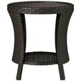 thumbnail image 1 of Spaco 18" Wicker Coffee Table, PE Rattan Patio Side Table with 2-Tier Storage, Composite Wood Top, Coffee Table for Outdoor, Mixed Brown, 1 of 11