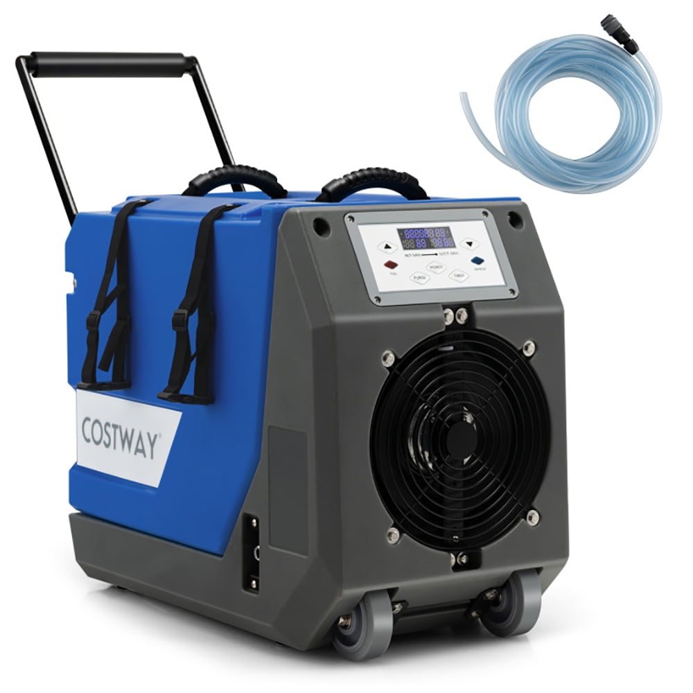 Spaco 180 PPD Commercial Dehumidifier with Pump Drain Hose and Wheels-Blue, Dehumidifier for Basement and Bedroom