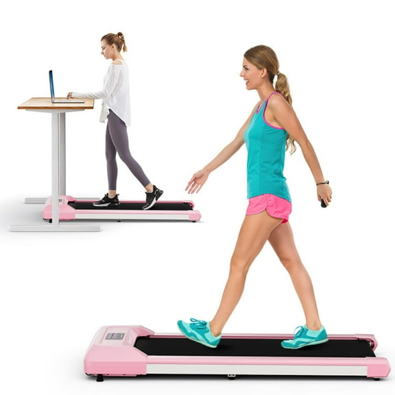 Spaco 2.25 HP Walking Pad with LED Display and Remote Control-Pink, Under Desk Electric Treadmill Motorized Exercise Machine