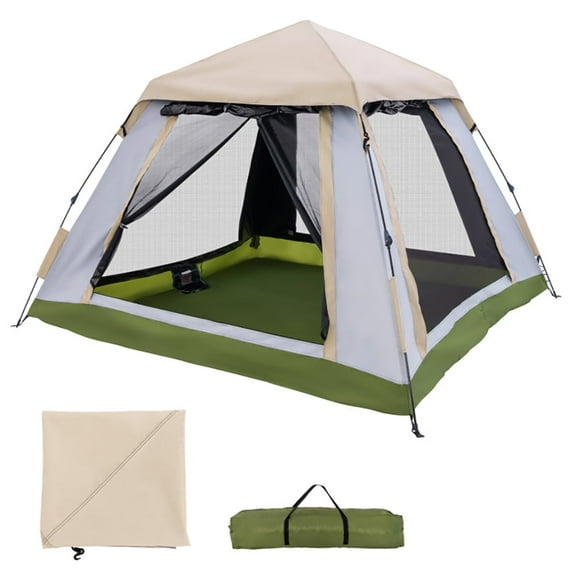 Spaco 2-4 Person Instant Pop-up Camping Tent with Removable Rainfly, Beach Tent, Easy Pop Up Beach Shade Beach Tent, Sun Shelter Instant Portable Beach Tent Umbrella