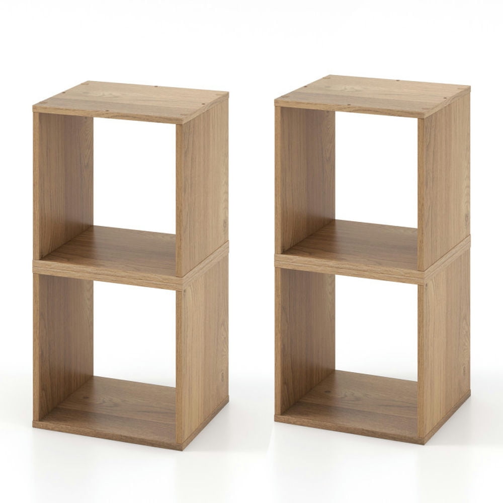 Spaco 2 Cubes Stackable Bookcase for Living Room and Study-Natural, Tall Bookshelf, Shelves for Living Room, Home Office, Bedroom, Balcony Spaco 2 Cubes Stackable Bookcase for Living Room and Study-Natural, Tall Bookshelf, Shelves for Living Room, Home Office, Bedroom, Balcony