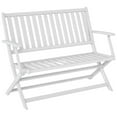 thumbnail image 1 of Spaco 2-Person Foldable Wood Outdoor Bench with Backrest and Armrests for Outdoor as Backyard, Lawn, Garden, White, 1 of 11