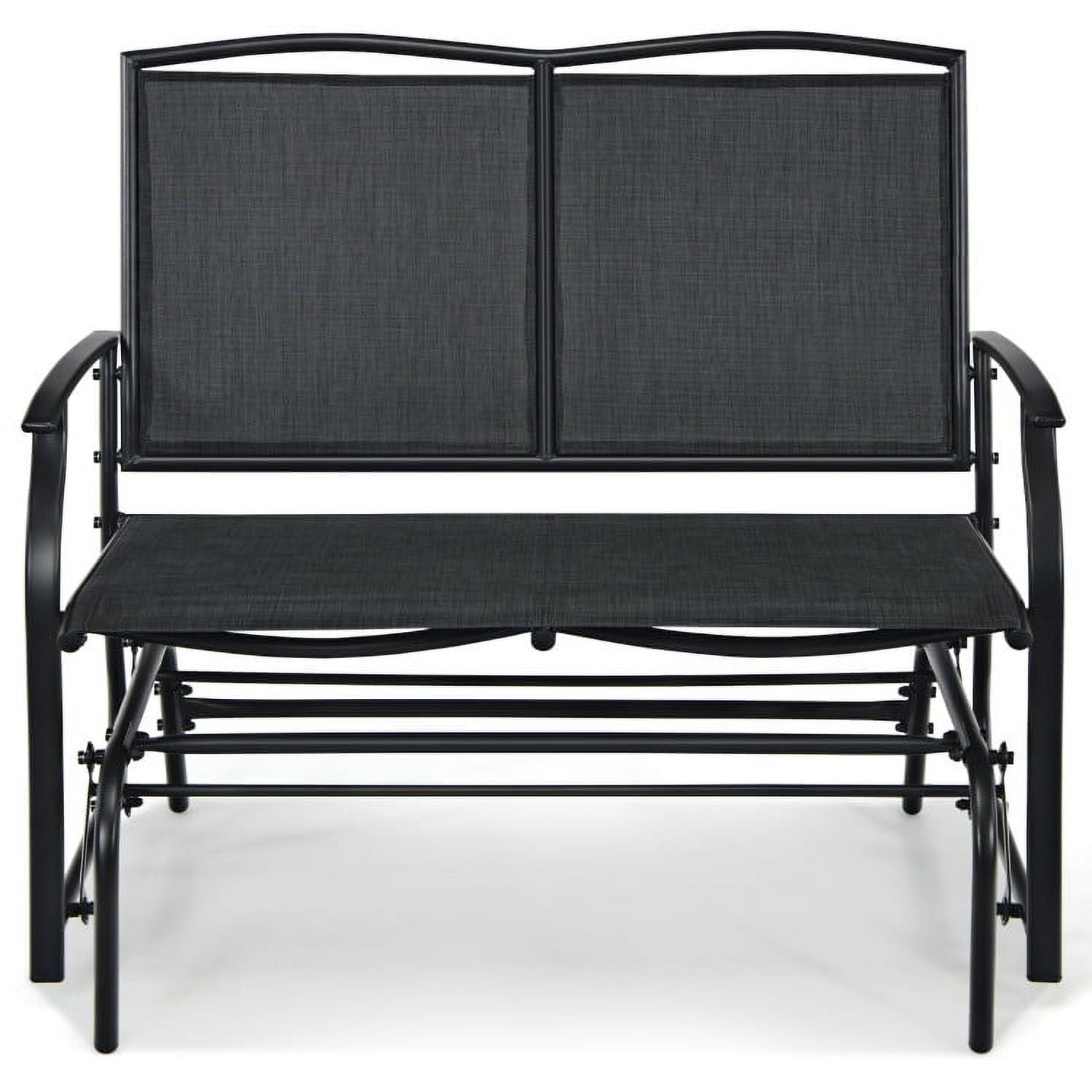 Outside Steel Rocker Spaco 2 Person Iron Patio Rocking Chair for Outdoor Backyard and Lawn ...