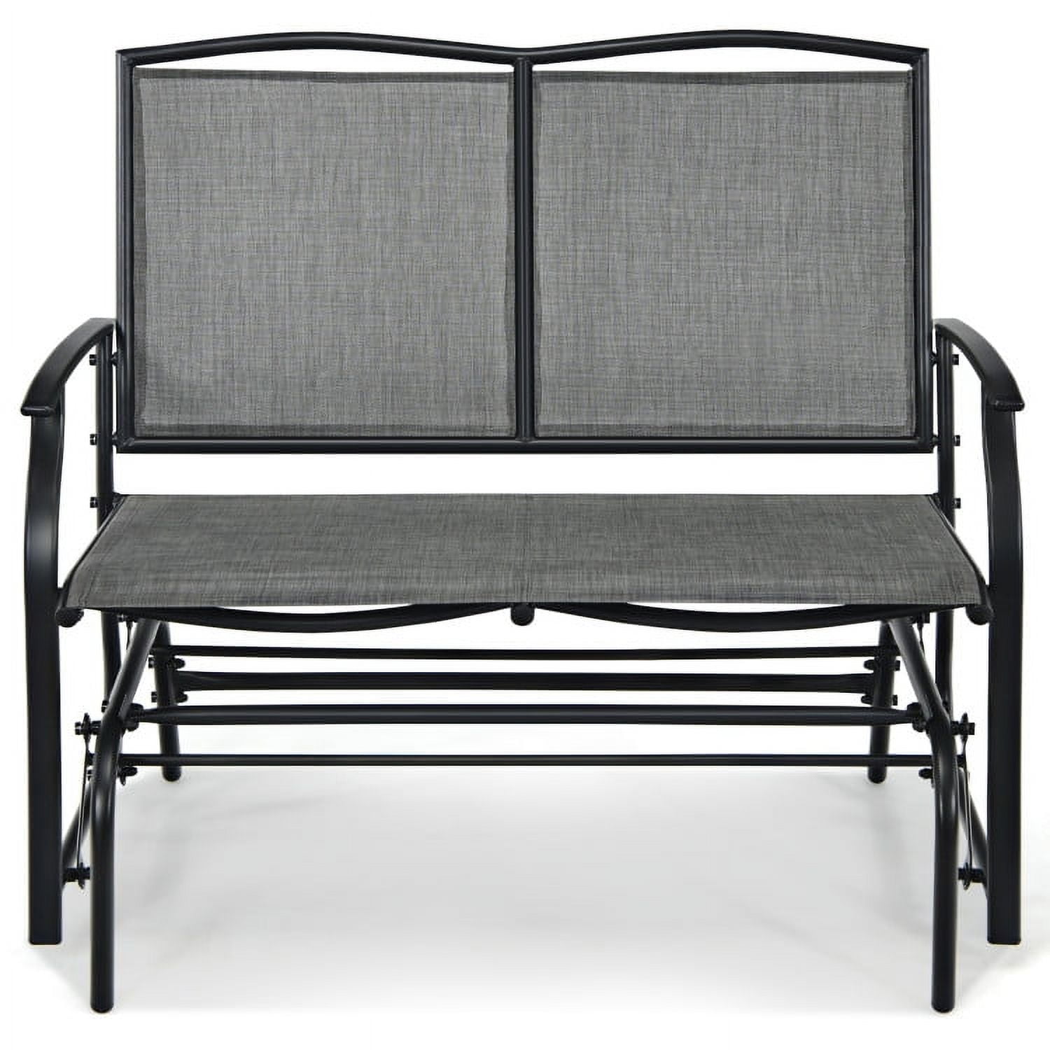 Spaco 2 Person Iron Patio Rocking Chair for Outdoor Backyard and Lawn, Outdoor Rocker with Weather Resistant Steel Frame for Porch Garden Outside, Gray Spaco 2 Person Iron Patio Rocking Chair for Outdoor Backyard and Lawn, Outdoor Rocker with Weather Resistant Steel Frame for Porch Garden Outside, Gray