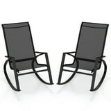 Spaco 2-Piece Patio Rocking Chairs with Ergonomic Backrest and Seat ...
