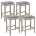 thumbnail image 1 of Spaco 2 Pieces 25 Inch Upholstered Bar Stool Set with Solid Rubber Wood Frame and Footrest-White, Bar Height Stools, Counter Height Bar Stools for Kitchen, Dining Room, 1 of 10