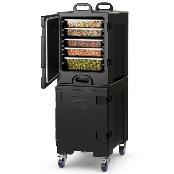 Spaco 2 Pieces 81 Quart Insulated Food Pan Carrier Stackable, Electric Warming Tray with Adjustable Temperature Control, Perfect For Buffets, Restaurants, Parties, Events, and Home Dinners