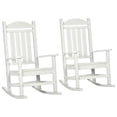 thumbnail image 1 of Spaco 2 Pieces Outdoor Rocking Chair with Armrests, Fade-Resistant Waterproof HDPE Chair for Outdoor as Backyard, Lawn, Garden, White, 1 of 11