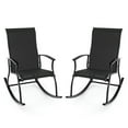 thumbnail image 1 of Spaco 2 Pieces Outdoor Rocking Chairs with Breathable Backrest, Patio Rocking Chair for Outdoor as Garden, Yard, Black, 1 of 10
