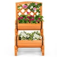 thumbnail image 1 of Spaco 2-Tier Raised Garden Bed with 2 Cylindrical Planter Boxes and Trellis, Planter Raised Beds, Planter Boxes Outdoor, Raised Beds for Gardening-Orange, 1 of 9