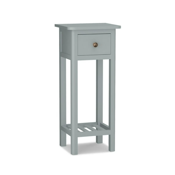 Spaco 2 Tier Slim Nightstand Bedside Table with Drawer Shelf-Gray, Nightstand Small Side Table, End Table for Bedroom Living Room
