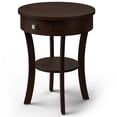 thumbnail image 1 of Spaco 2-Tier Wood Round End Table with Open Drawer-Brown, Nightstand Small Side Table, End Table for Bedroom Living Room, 1 of 6