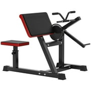Spaco 2-in-1 Bicep Preacher Curl Bench with Adjustable Seat and Elbow Cushion, Plate Loaded Bicep Curl Machine, Tricep Extension Machine for Home Gym, Black