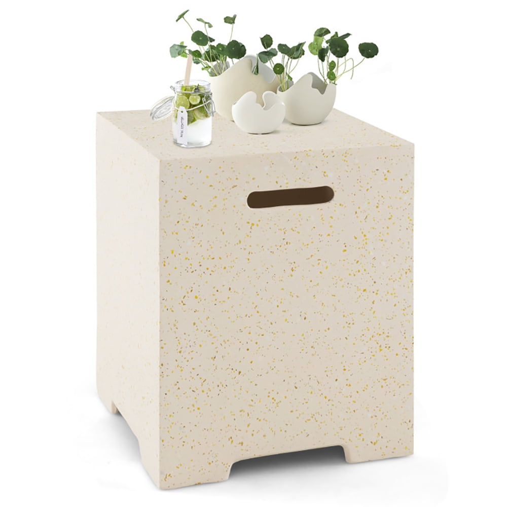 Spaco 2-in-1 Gas Tank Holder Side Table with Protective Cover, Outdoor Fire Pit for Outdoor, Outside Patio Deck and Garden