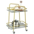 thumbnail image 1 of Spaco 2-tier Kitchen Rolling Cart with Steel Frame and Lockable Casters-Gray, Kitchen Island, Kitchen Island with Storage for Kitchen,Dinning Room, 1 of 10