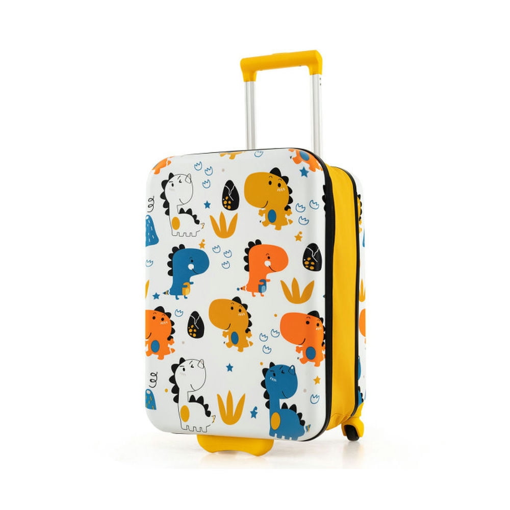 Spaco 20 Inch Kids Rolling Luggage Foldable Hardshell Carry-on Suitcase on Wheels-Yellow, Kids Suitcase, Riding Suitcase for Kids Spaco 20 Inch Kids Rolling Luggage Foldable Hardshell Carry-on Suitcase on Wheels-Yellow, Kids Suitcase, Riding Suitcase for Kids