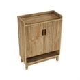 thumbnail image 1 of Spaco 20-Pair Farmhouse Shoe Cabinet with Doors, Space-Saving Compact Design, Sturdy Wooden Construction, Entryway/Hallway/Closet Storage, Natural, 1 of 5