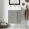 thumbnail image 1 of Spaco 21.6" Modern Floating Bathroom Vanity with Ceramic Basin, Vanity with Right Side Storage for Indoor as Small Bathrooms, Gray, 1 of 20