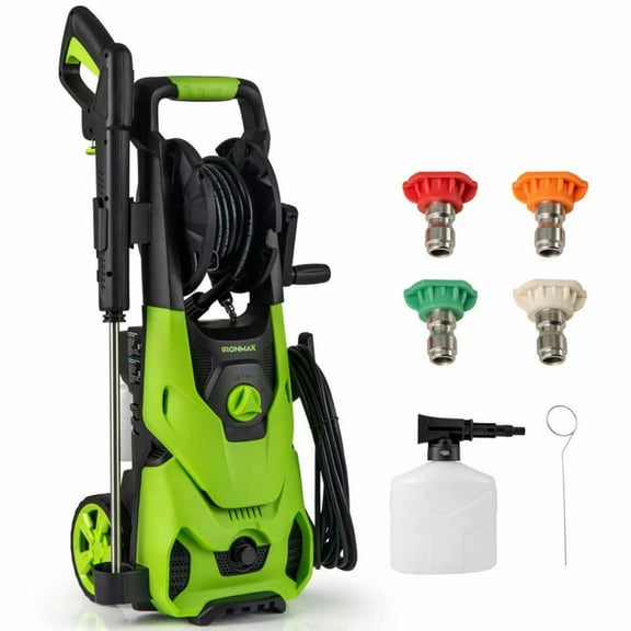 Spaco 2150 PSI 1.2GPM Electric Pressure Washer, Pressure Washer with 4 Quick Connect Nozzles and Foam Cannon, Green