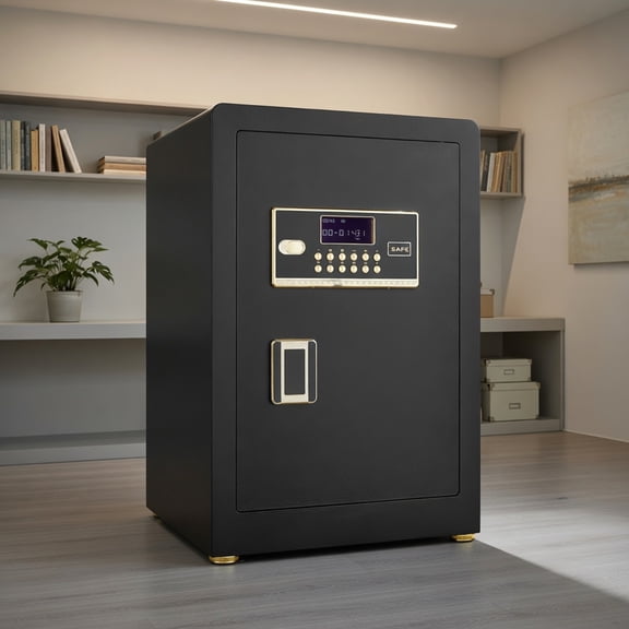 Spaco 22" Digital Security Safe for Home Office Hotel, Cold Rolled Steel Fire-Resistant Safe with LED Light, Ergonomic Keypad & Backup Keys, Black