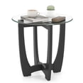 thumbnail image 1 of Spaco 23.5 Inch Round End Table, Side Table with Tempered Glass Tabletop, Black, 1 of 8