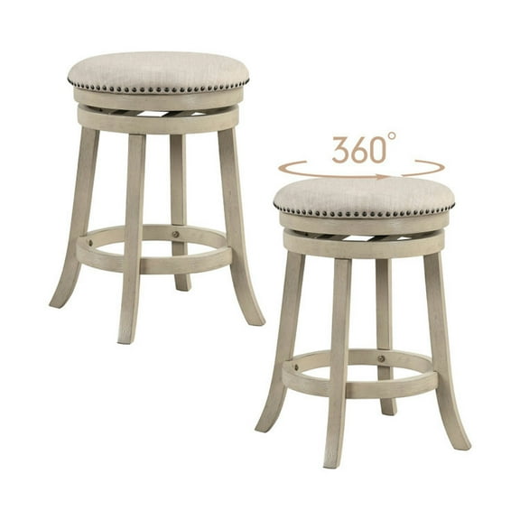 Spaco 24/26 Inches Swivel Bar Stools Set of 2 wth Wooden Frame-26.5 inches, Modern Chair for Dorm, Room, Office