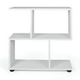 thumbnail image 1 of Spaco 24 Inch 3-Tier Geometric Bookshelf with Thick Foot Pads-White, Tall Bookshelf, Shelves for Living Room, Home Office, Bedroom, Balcony, 1 of 7