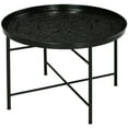 thumbnail image 1 of Spaco 24" Round Center Table, Coffee Table with Hammered Tray Top and Metal Frame for Indoor, Black, 1 of 11