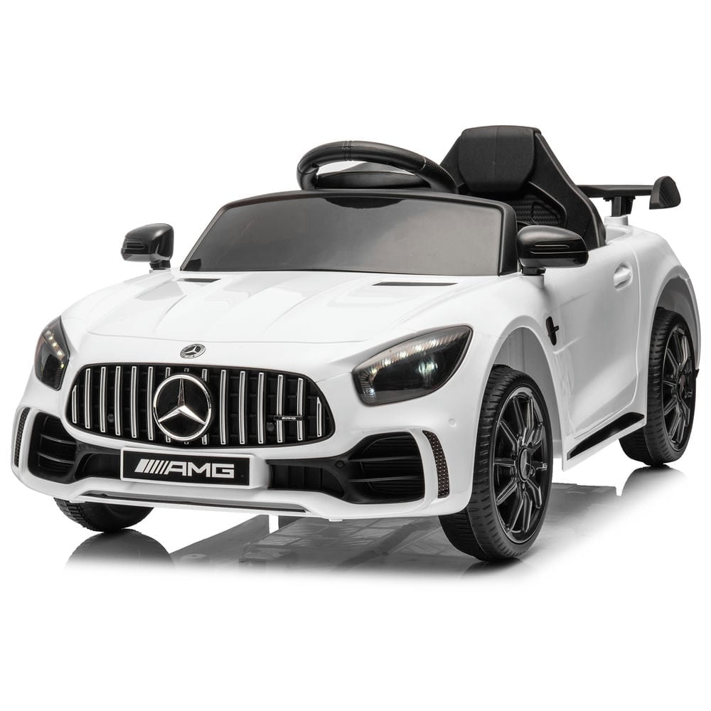 Spaco 12V Kids Ride On Car, Dual Drive Battery Toy Cars with Remote Control & LED Lights, Toy Cars for Kids, White Spaco 12V Kids Ride On Car, Dual Drive Battery Toy Cars with Remote Control & LED Lights, Toy Cars for Kids, White
