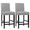 thumbnail image 1 of Spaco 25 Inch Kitchen Chairs with Rubber Wood Legs-Gray, Bar Height Stools, Counter Height Bar Stools for Kitchen, Dining Room, 1 of 12