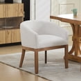 thumbnail image 1 of Spaco 27" Upholstered Barrel Dining Chairs with Arms, Natural Hardwood Frame, Farmhouse Linen Accent Chairs for Kitchen & Dining Room, Beige, 1 of 10
