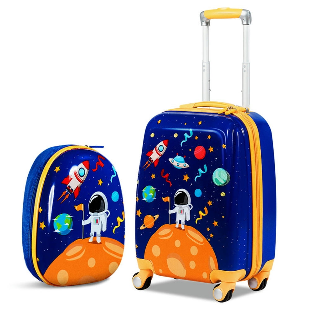 Spaco 2PC Kids Luggage Set Rolling Suitcase & Backpack-Navy, Kids Suitcase, Riding Suitcase for Kids Spaco 2PC Kids Luggage Set Rolling Suitcase & Backpack-Navy, Kids Suitcase, Riding Suitcase for Kids