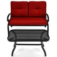 thumbnail image 1 of Spaco 2PCS Patio Loveseat Bench Table Furniture Set, Deluxe Outdoor Patio with Cushioned Chair-Red, 1 of 7