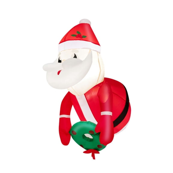 Spaco 3.3 Feet Lighted Inflatable Santa Claus Broke Out from Window, Waterproof Lighted Inflatable Santa Claus with 2 Internal LED Lights, Inflatable Santa Claus for Outdoor as Porch, Yard, Red